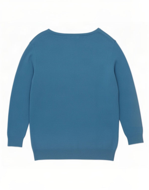 Marks & Spencer Dame Oversized V-hals sweater UK 12 Medium Blue