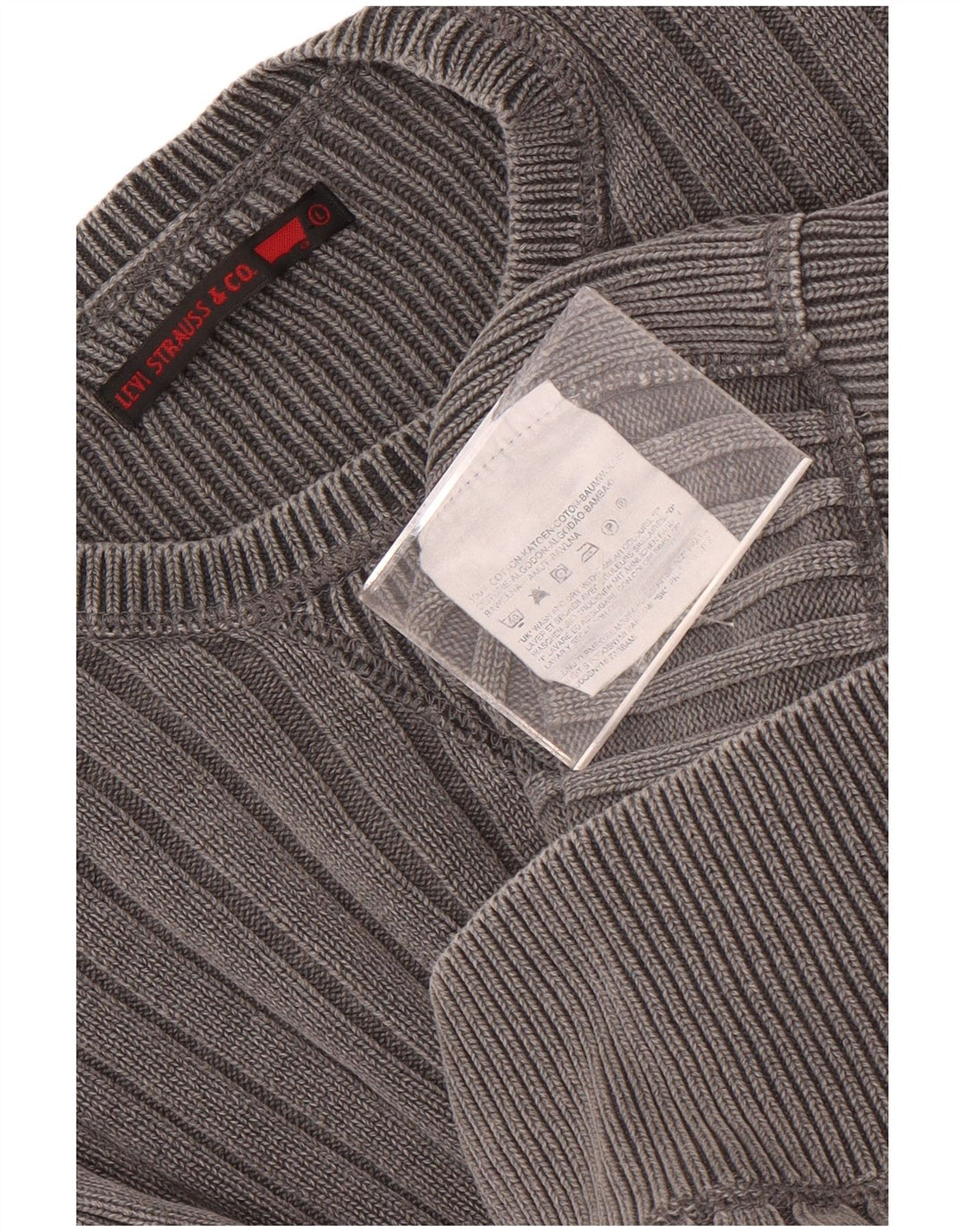 Levi's Herre sweater med rund hals, stor grå bomuld