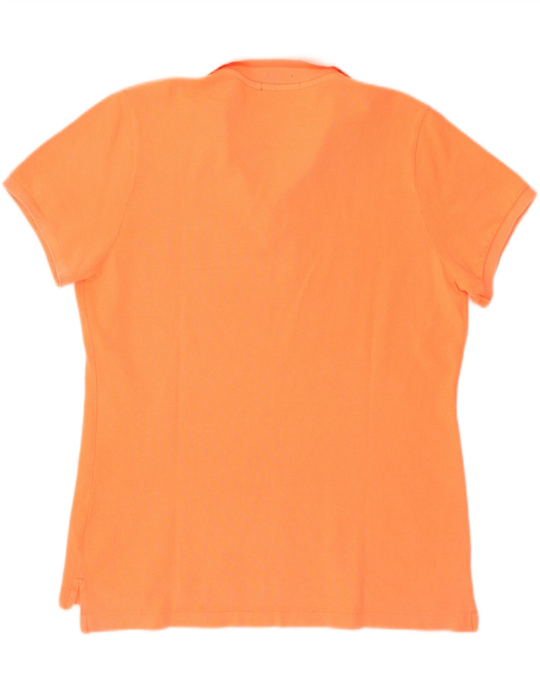 RALPH LAUREN Dame Skinny Polo Shirt UK 18 XL Orange Bomuld