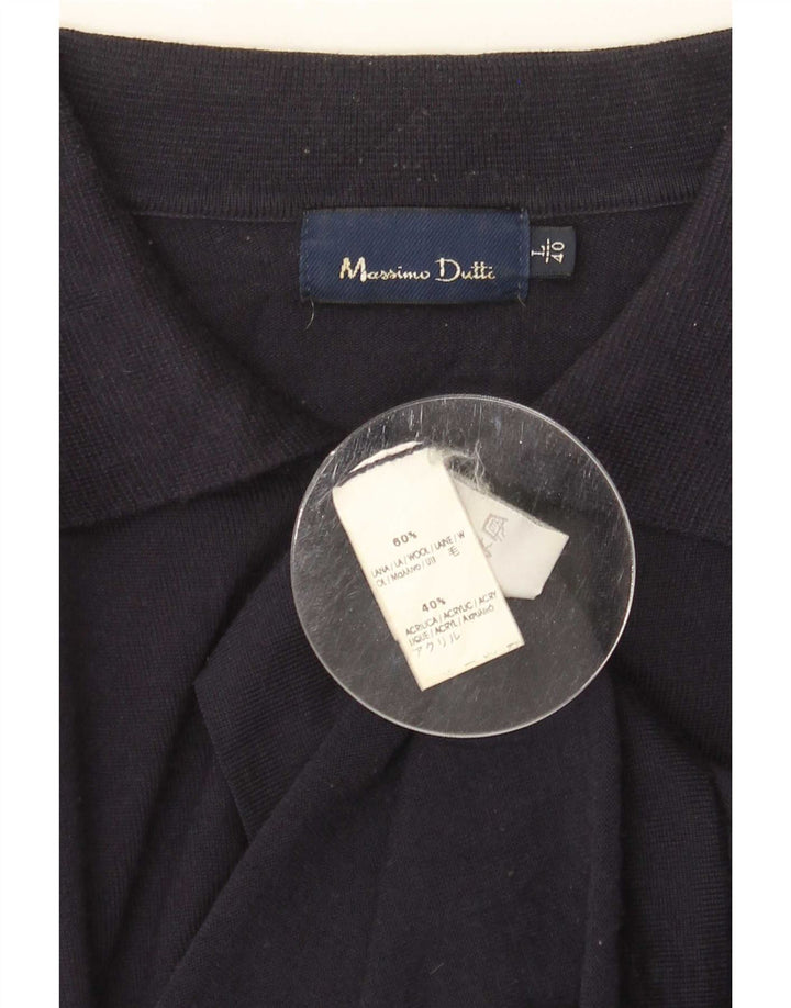 Massimo Dutti Herre Polo-halstrøje Sweater Stor Marineblå Uld