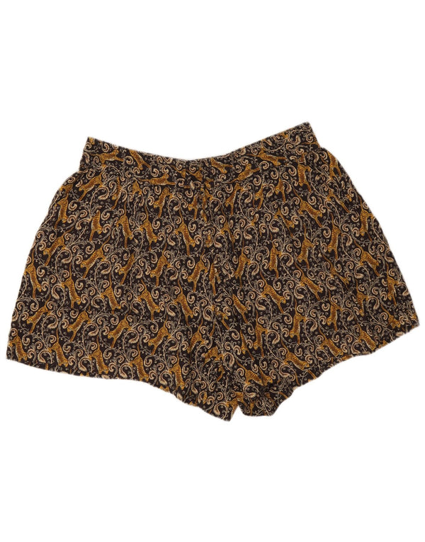 Fat Face Kvinders Grafiske Casual Shorts UK 16 Large W33 Brown Paisley