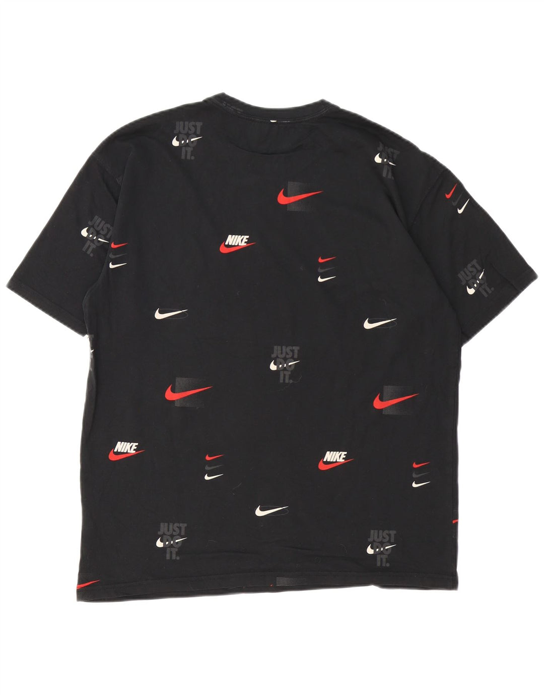 Nike Herre Loose Fit Grafisk T-shirt Top Medium Sort Bomuld