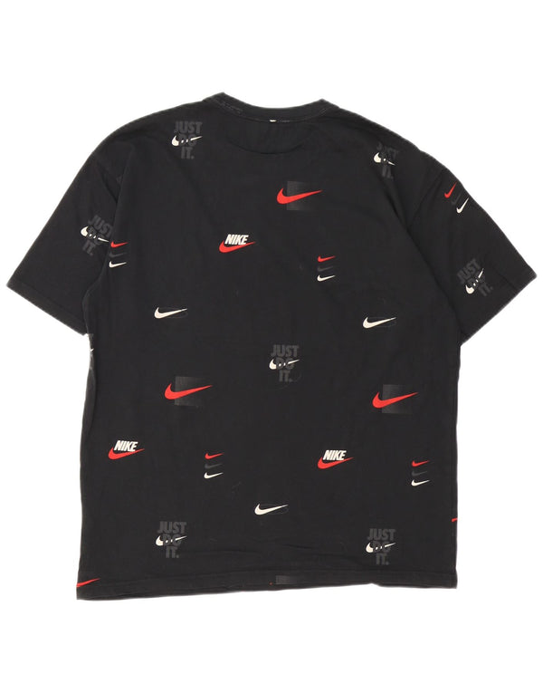 Nike Herre Loose Fit Grafisk T-shirt Top Medium Sort Bomuld