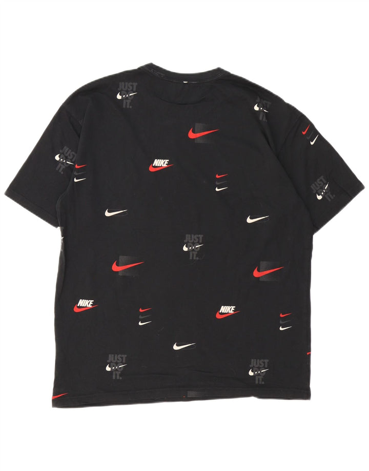 Nike Herre Loose Fit Grafisk T-shirt Top Medium Sort Bomuld