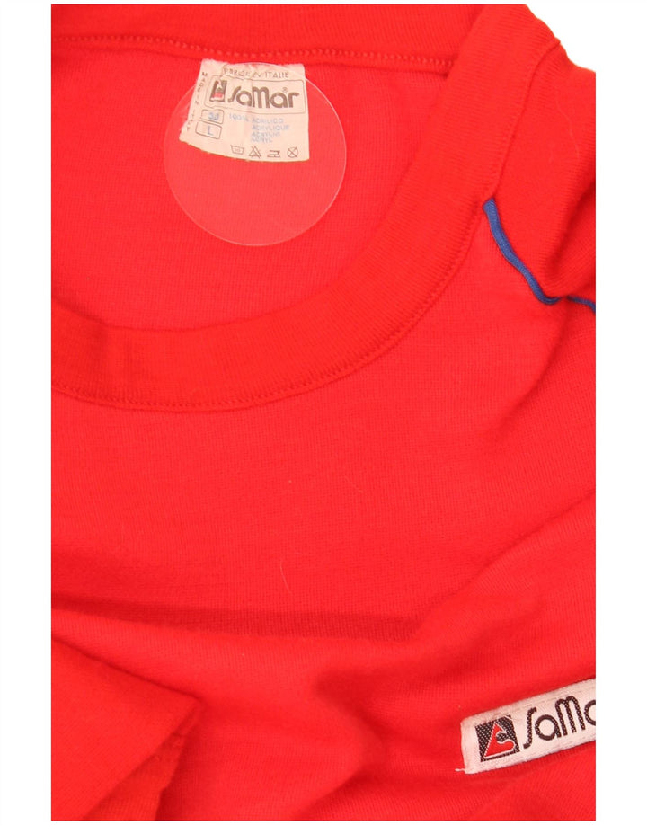 Samar Herre Grafisk Sweatshirt Jumper Stor Rød Akryl