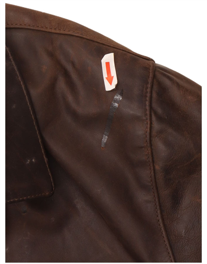 Vintage herre læderjakke UK 44 2XL Brun