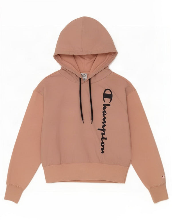 Champion Dame Grafisk Hoodie Jumper UK 14 Medium Pink