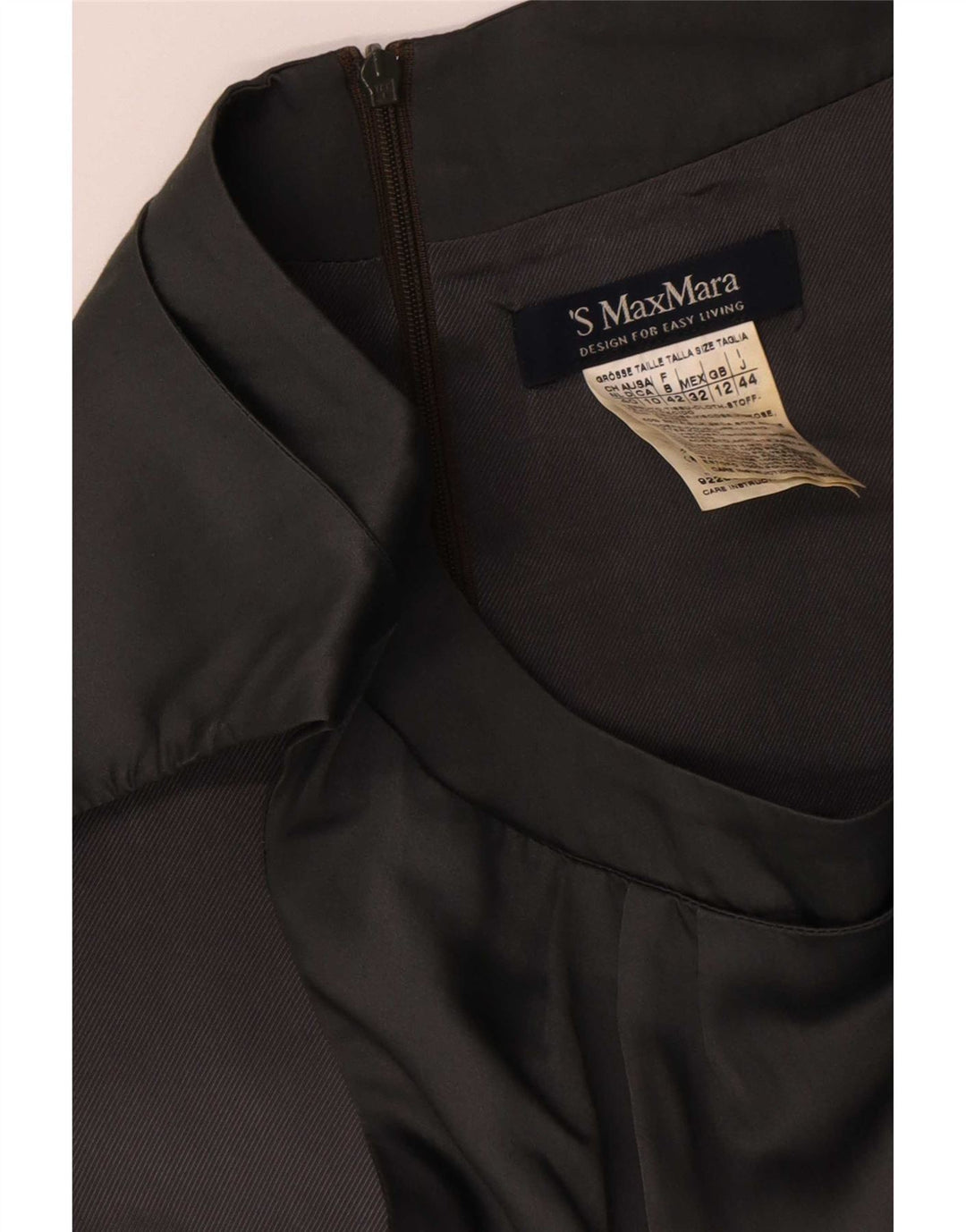 Max Mara Dame Ærmeløs Shift Dress UK 12 Medium Grey Colourblock
