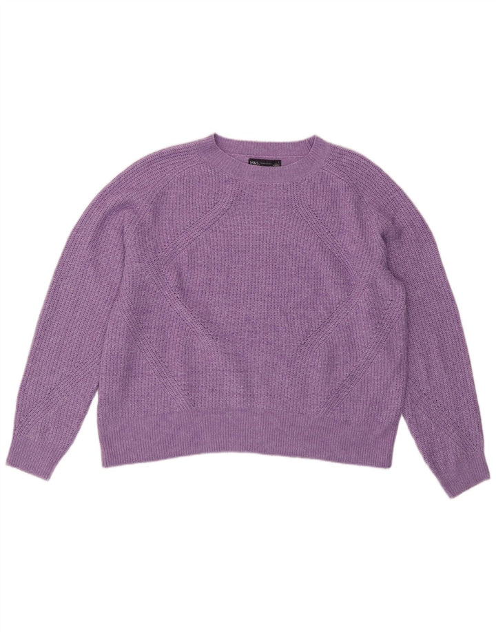 Marks & Spencer Dame sweater med rund hals DK 16 Stor lilla