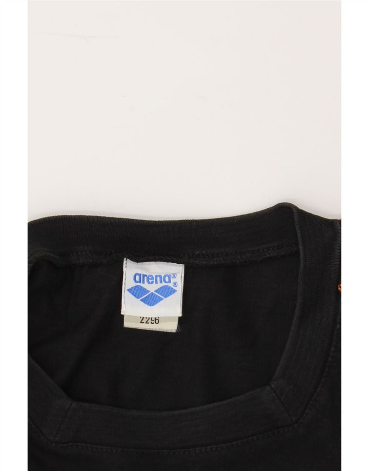 ARENA Mens Graphic T-Shirt Top Medium Black Cotton Vintage Arena and Second-Hand Arena from Messina Hembry 