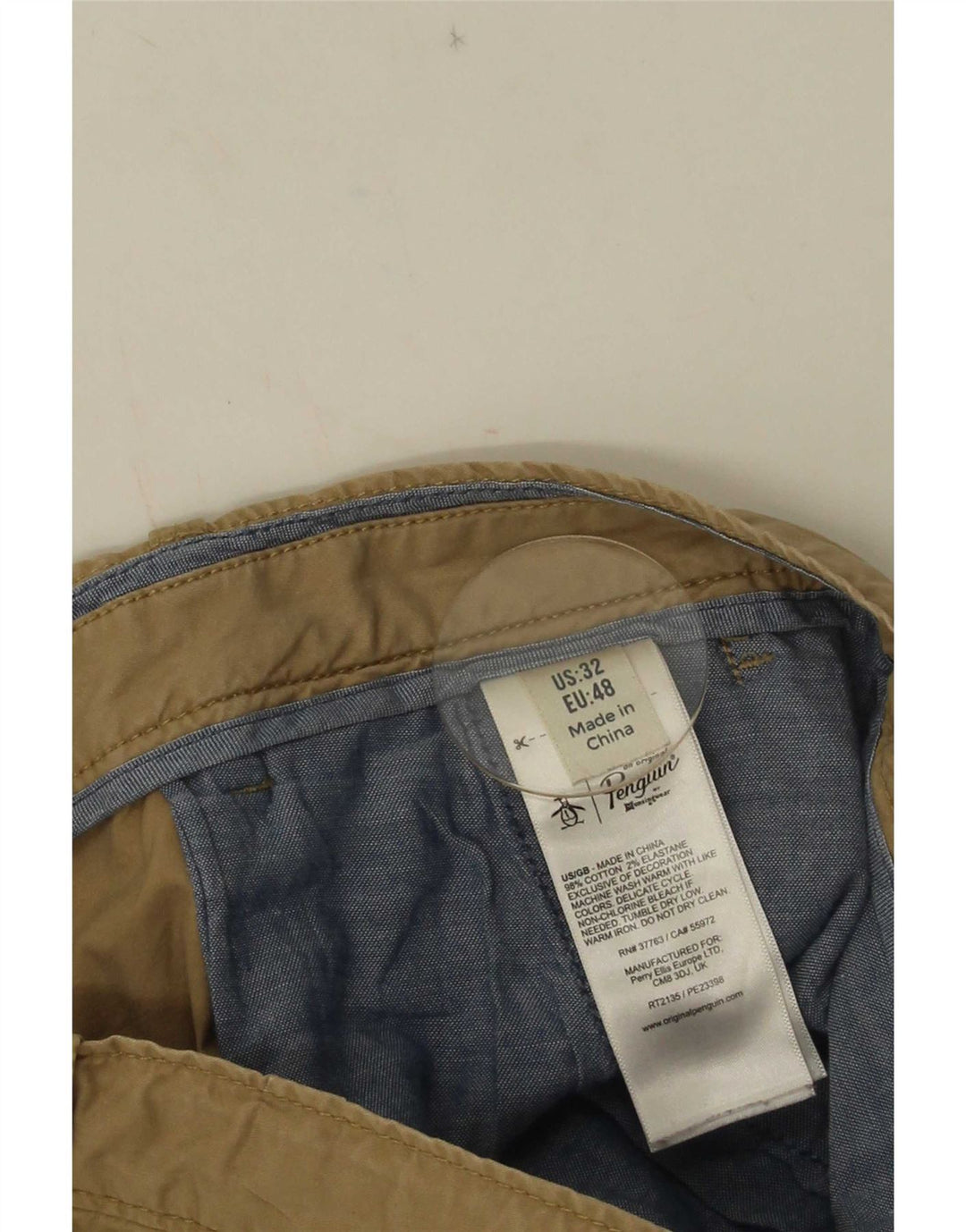 Penguin Herre Chino Shorts EU 48 Medium W32 Beige Bomuld