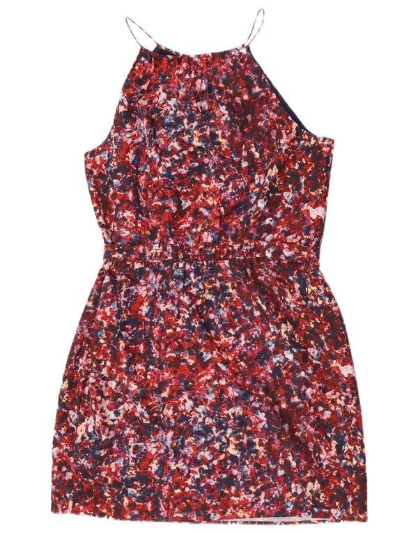 Dkny Womens Abstrakt Mønster Ærmeløs Skede Kjole UK 14 Large Red