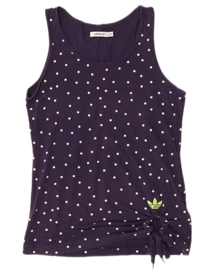 Adidas Dame Vest Top IT 46 Medium Navy Blue Polka Dot Bomuld