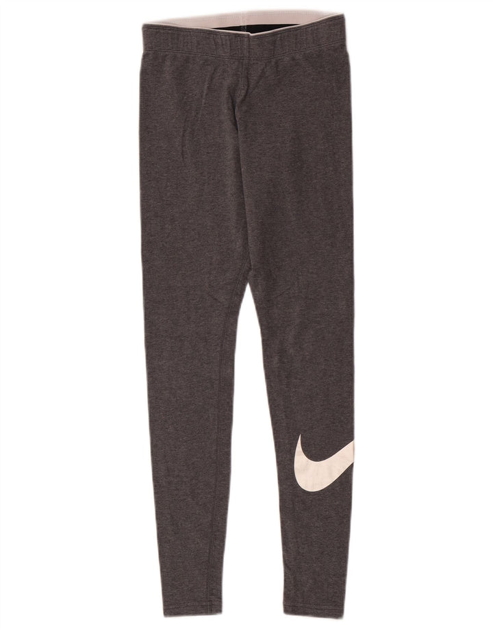 Nike grafiske leggings til kvinder UK 4 XS grå bomuld