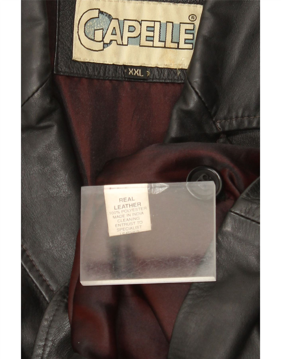 CAPELLE Herre 4-knaps læder blazerjakke UK 44 2XL sort læder