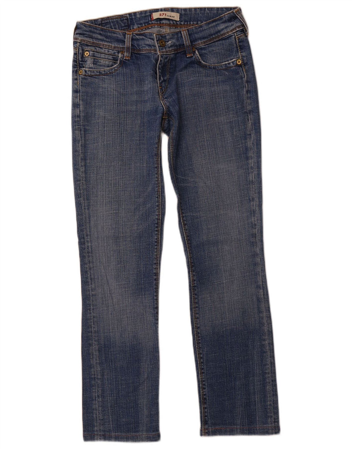 LEVI'S Dame 571 Slim Jeans W29 L28 Blå Bomuld