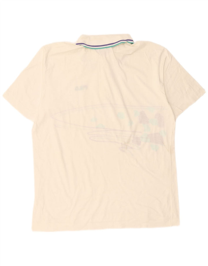 Fila Herre Grafisk Polo Shirt IT 54 XL Hvid