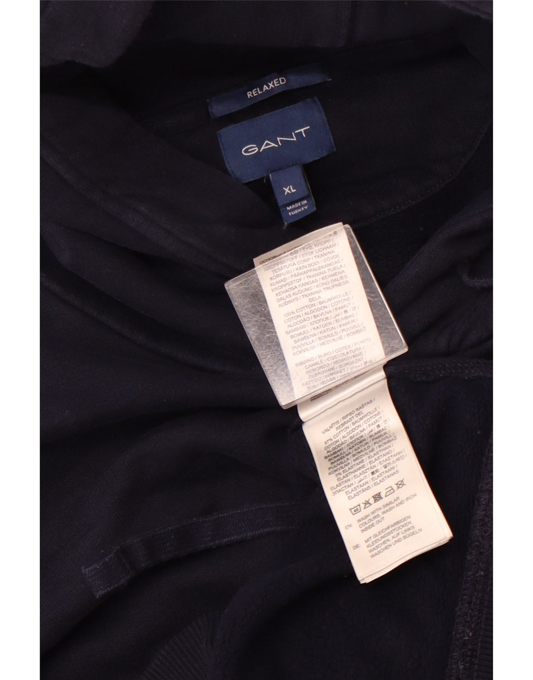 GANT Herre Relaxed Fit Hoodie Jumper XL Marineblå Bomuld