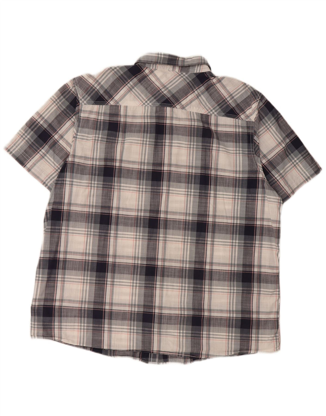 WEIRD FISH Kortærmet herreskjorte 2XL marineblå ternet bomuld