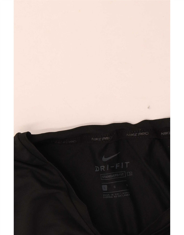 Nike Herre Dri Fit Standard Fit Grafisk T-Shirt Top Stor Sort Polyester