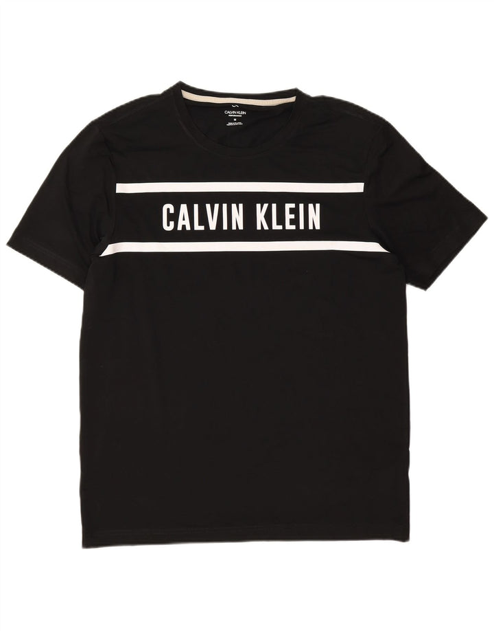 Calvin Klein Herre grafisk T-shirt Top Medium Sort Colourblock Polyester