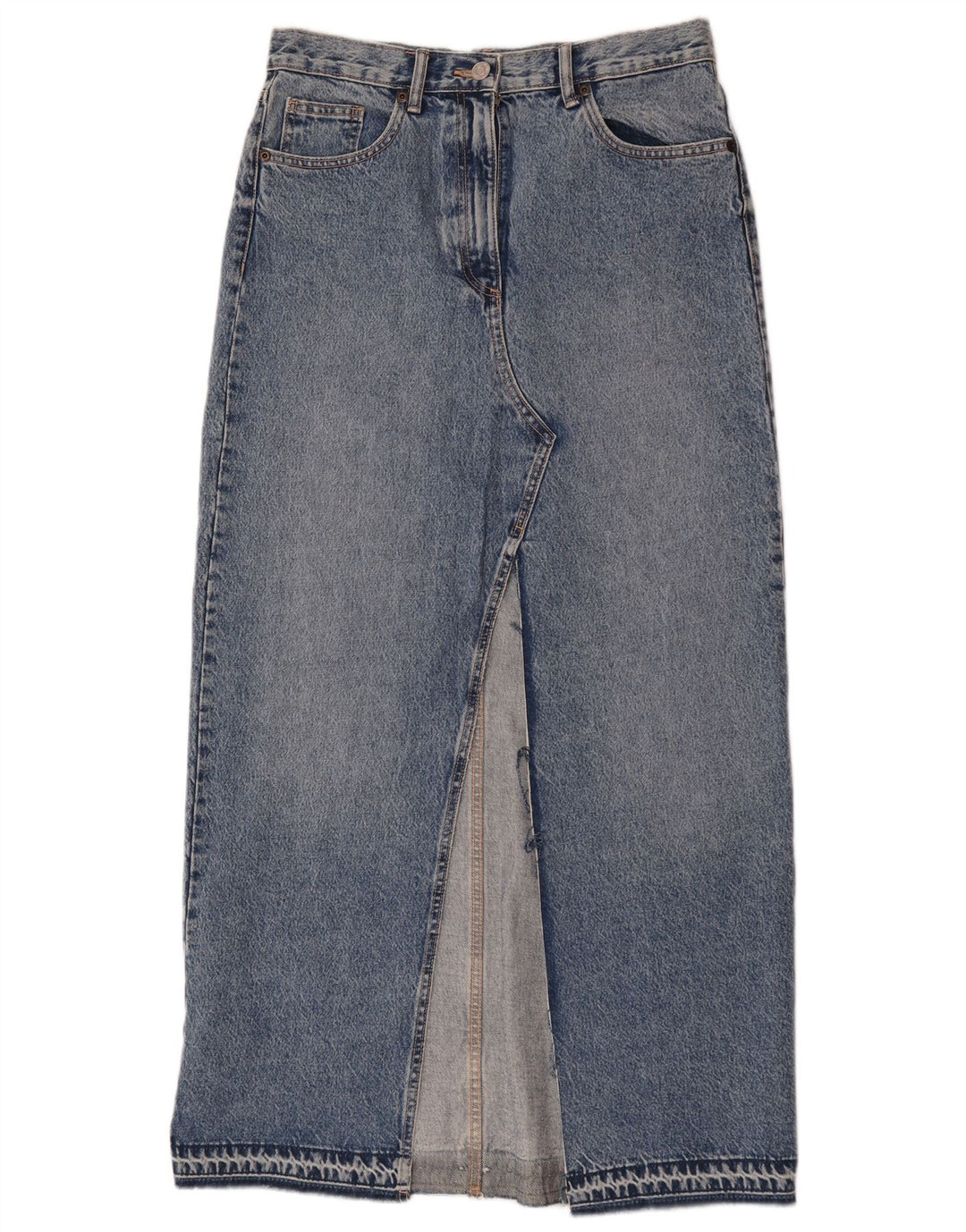Zara Dame Maxi Denim Nederdel Medium W28 Blå Bomuld