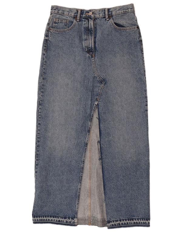 Zara Dame Maxi Denim Nederdel Medium W28 Blå Bomuld
