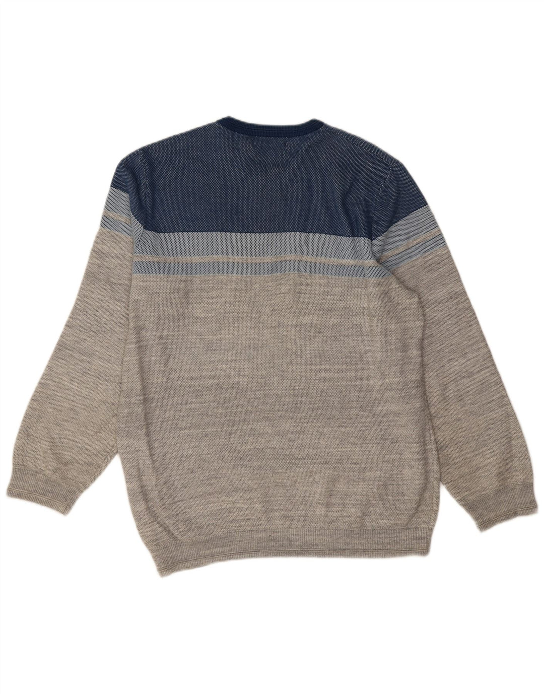 Marks & Spencer Herre sweater med rund hals, stor grå farveblok bomuld