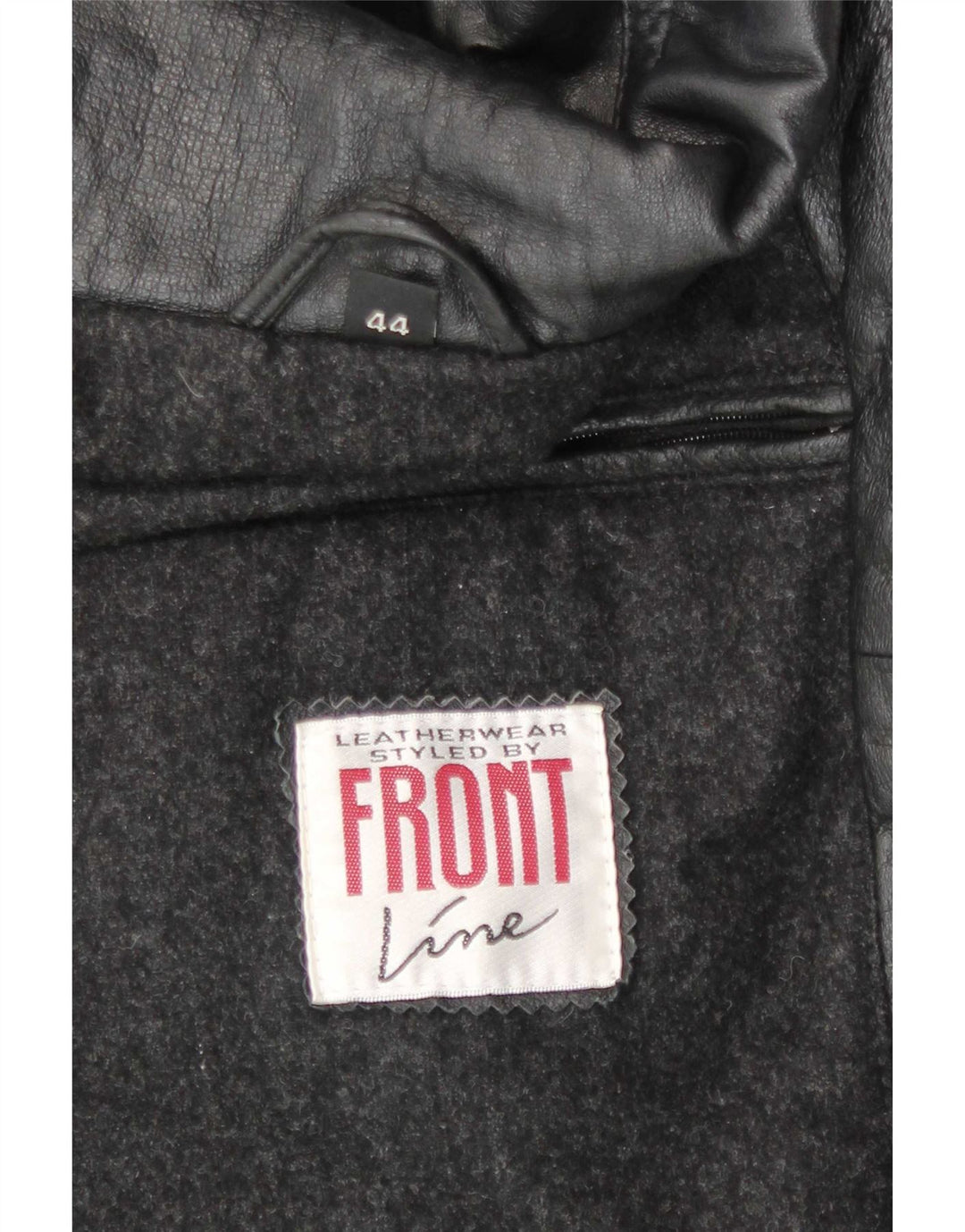 Front Line Herre Læder Frakke UK 44 2XL Sort
