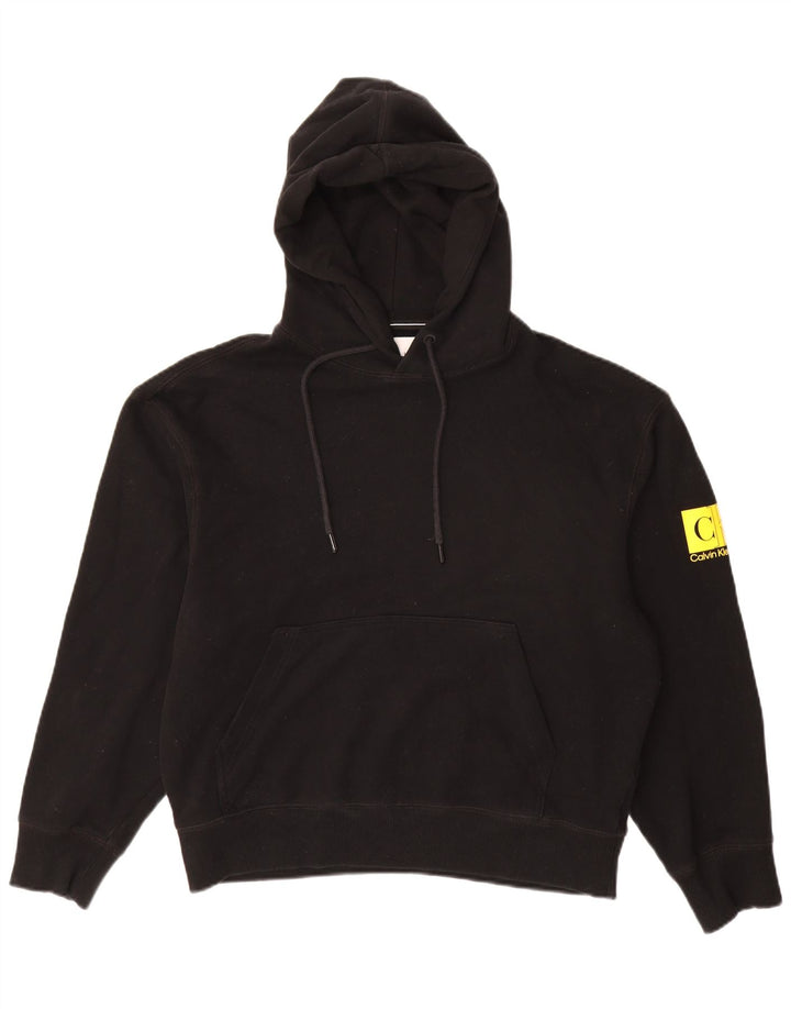 CALVIN KLEIN JEANS Grafisk hættetrøje til mænd mellem sort bomuld