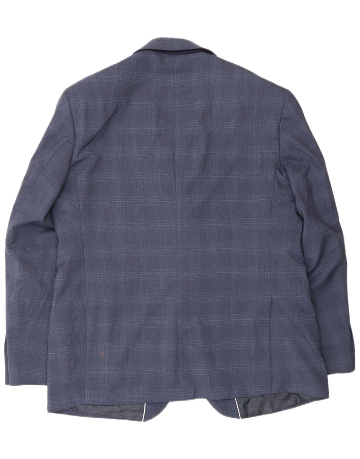Pierre Cardin Herre 2-knaps blazerjakke IT 56 3XL Marineblå ternet uld