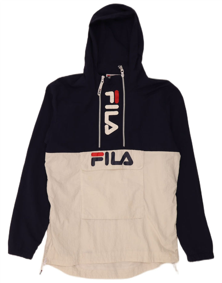 Fila Herre Hættetrøje Regnjakke UK 36 Small Navy Blue Colourblock