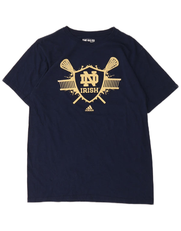 Adidas Herre Notre Dame Fighting Irish Graphic T-Shirt Top Large Navy Blue