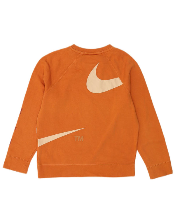 Nike Boys Swoosh Graphic Sweatshirt Jumper 10-11 Years Medium Brown Cotton