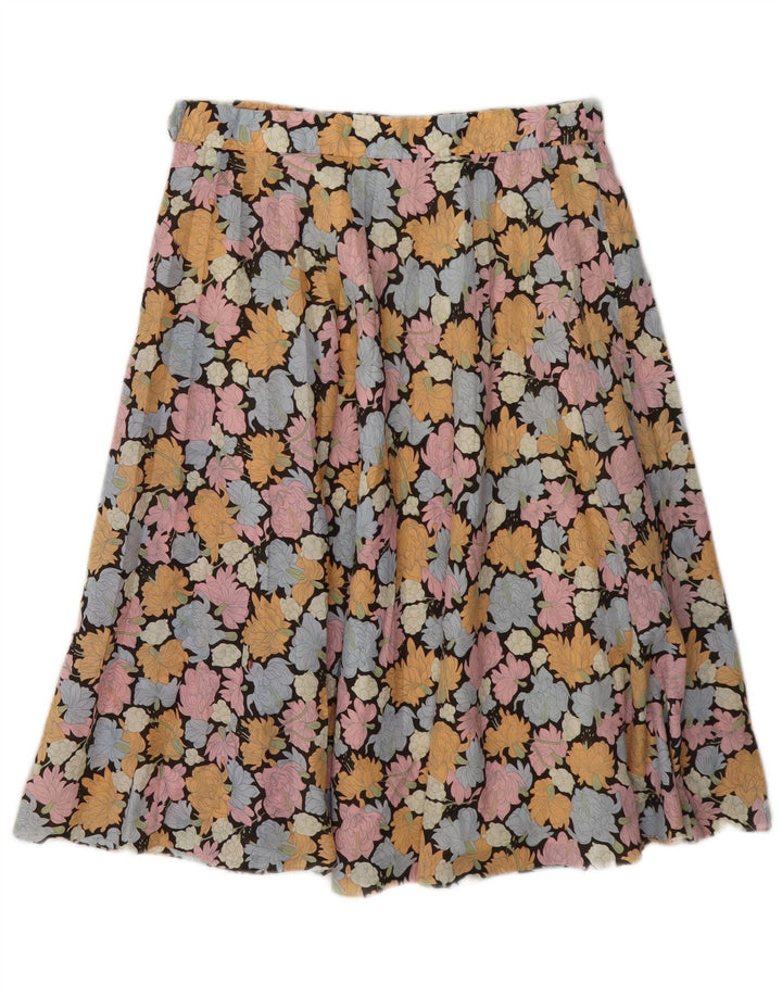 Vintage kvinders A-line nederdel W28 Lille flerfarvet blomster
