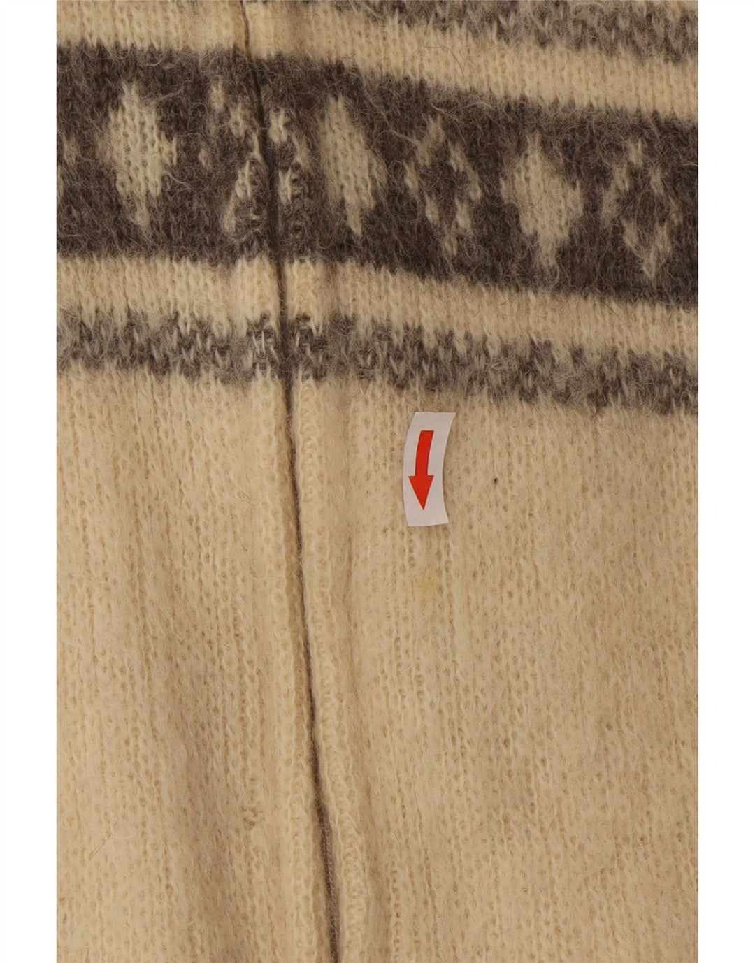 Alafoss Icewool Dame Cardigan Sweater UK 16 Large Off White Colourblock