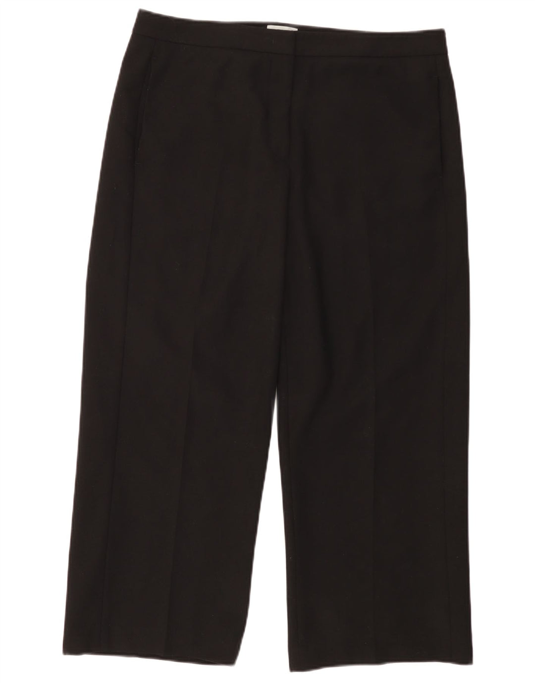 JIGSAW Womens Straight Cropped Trousers UK 14 Large W34 L25 Black