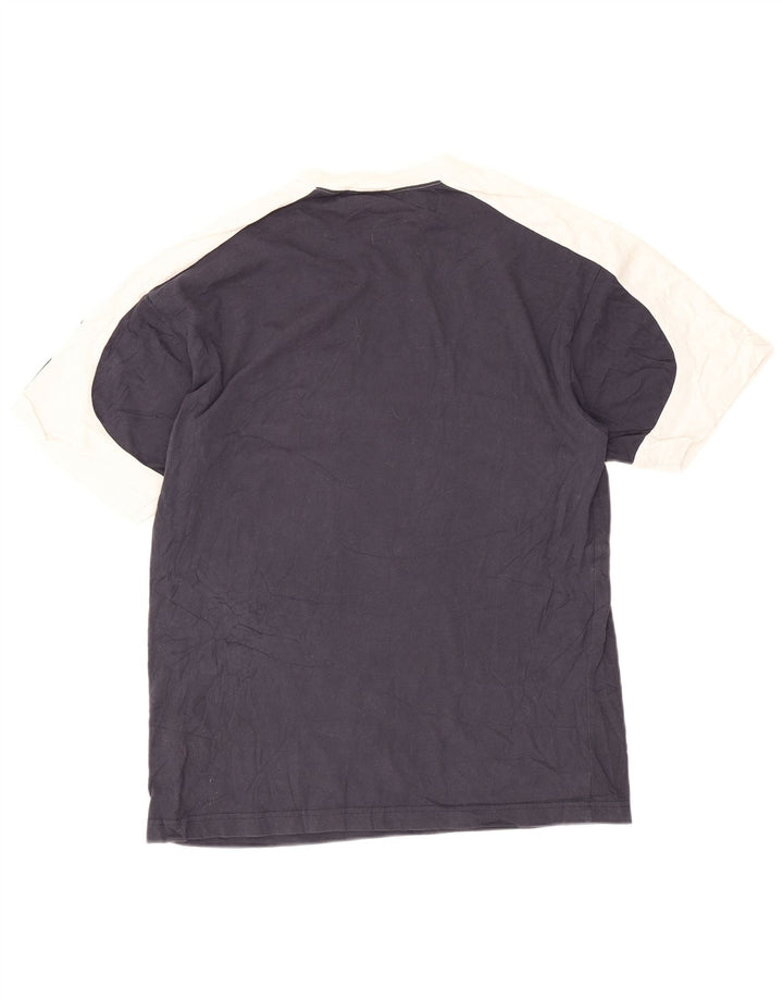 Timberland Herre grafisk T-shirt Top Medium Marineblå Colourblock Crosta