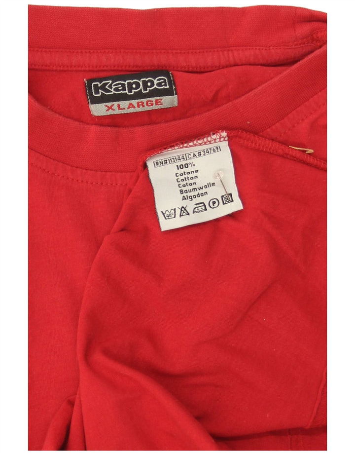 Kappa Herre Grafisk T-Shirt Top XL Rød Bomuld