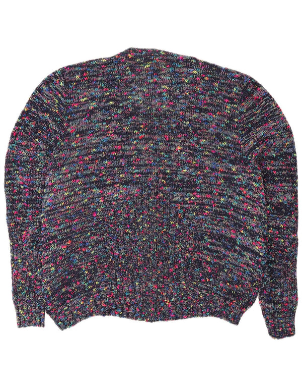 Vintage Dame Cardigan Sweater UK 18 XL Flerfarvet Flecked