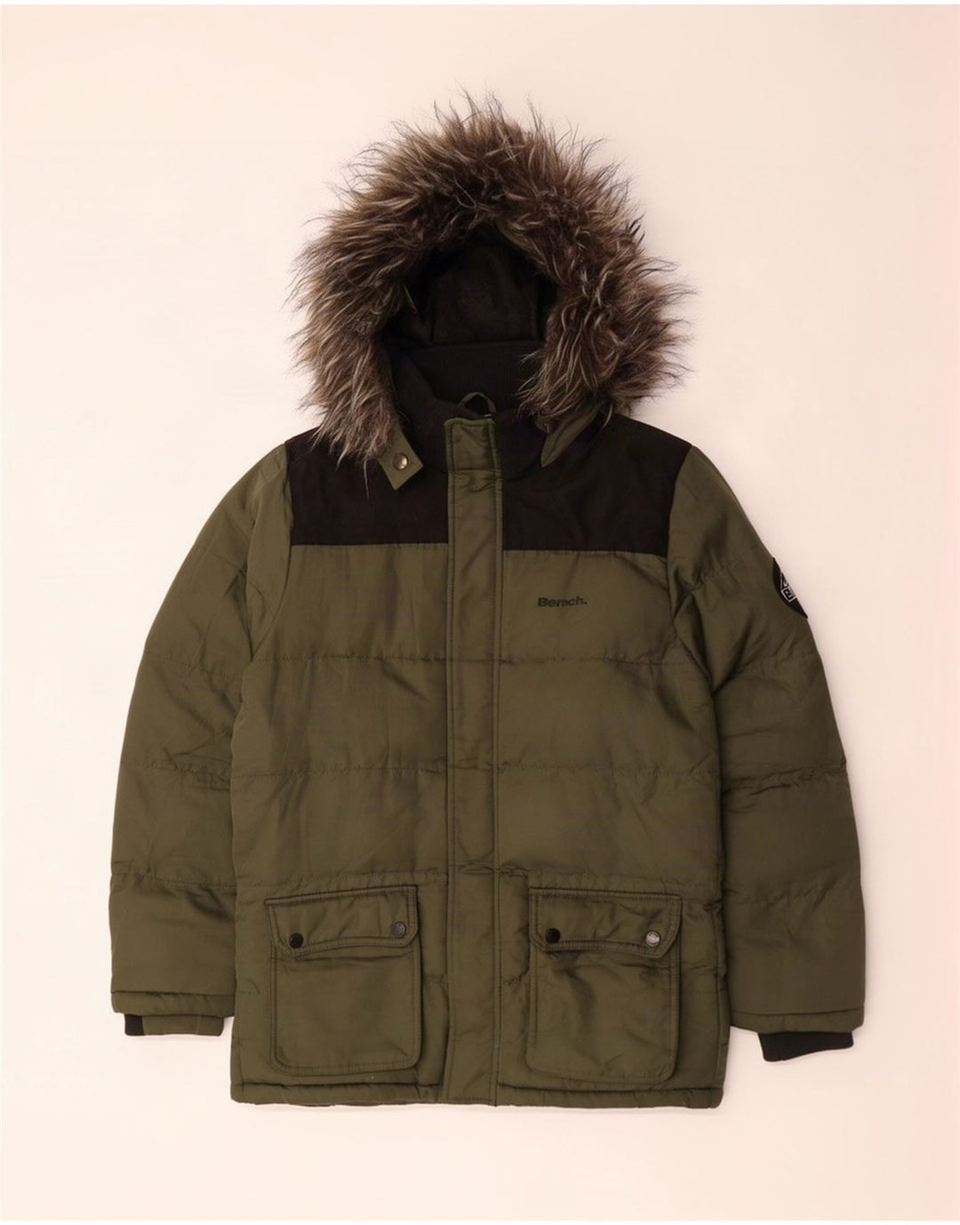 Bench drenge hættepolstret jakke 13-14 år Khaki Polyester