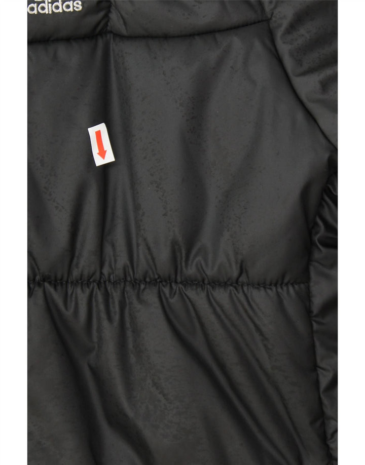 ADIDAS Womens Padded Jacket UK 12/14 Medium Black Polyester Vintage Adidas and Second-Hand Adidas from Messina Hembry 