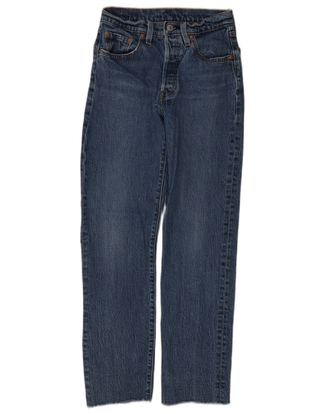 Levi's Dame 501 Straight Jeans W24 L28 Blå Bomuld