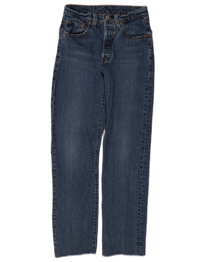 Levi's Dame 501 Straight Jeans W24 L28 Blå Bomuld
