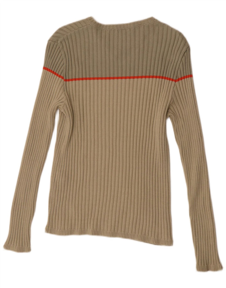 Zara Herre V-hals sweater Medium Beige Colourblock Bomuld