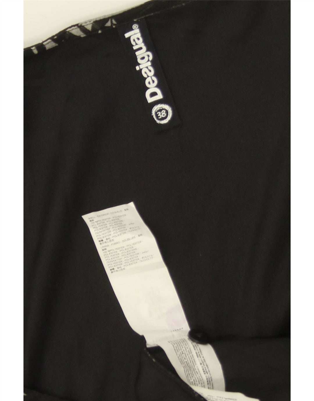 DESIGUAL ærmeløs slå-om-kjole til kvinder EU 38 Medium Black Floral Polyester