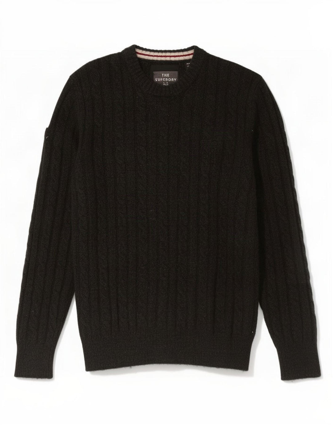 Superdry Herre sweater med rund hals XL sort lammeuld