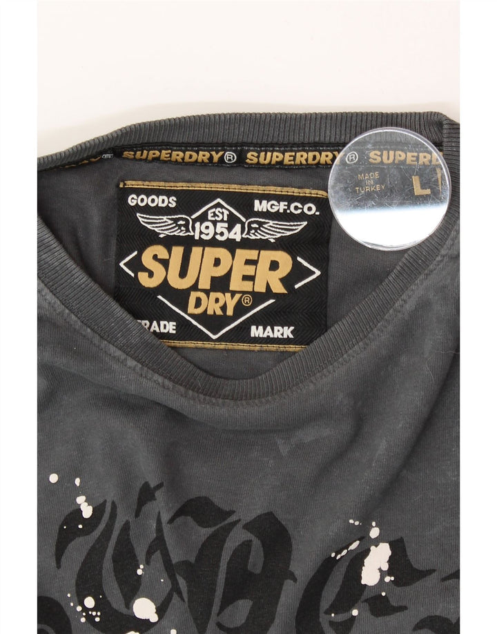 SUPERDRY Grafisk T-shirt til mænd, stor grå slipsfarve
