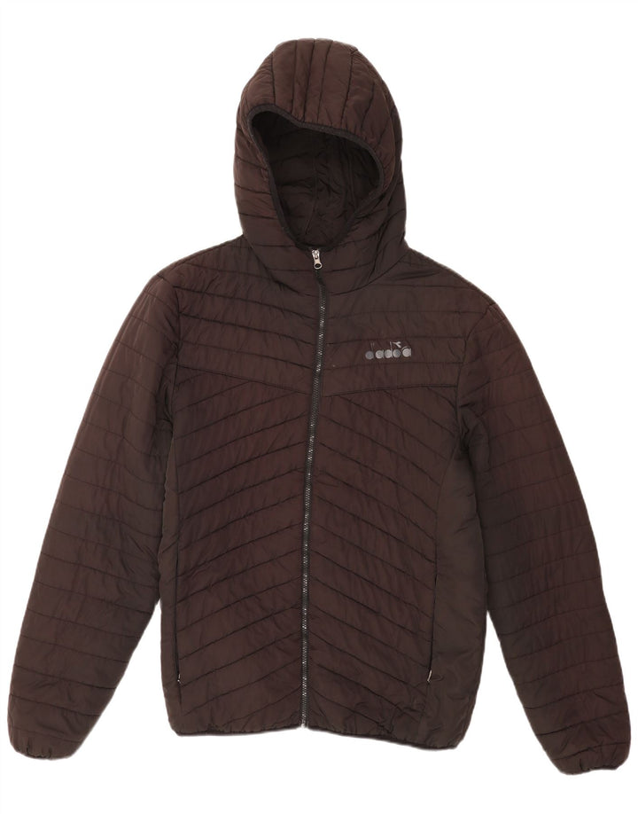 Diadora Herre hættepolstret jakke UK 42 XL Sort Polyester