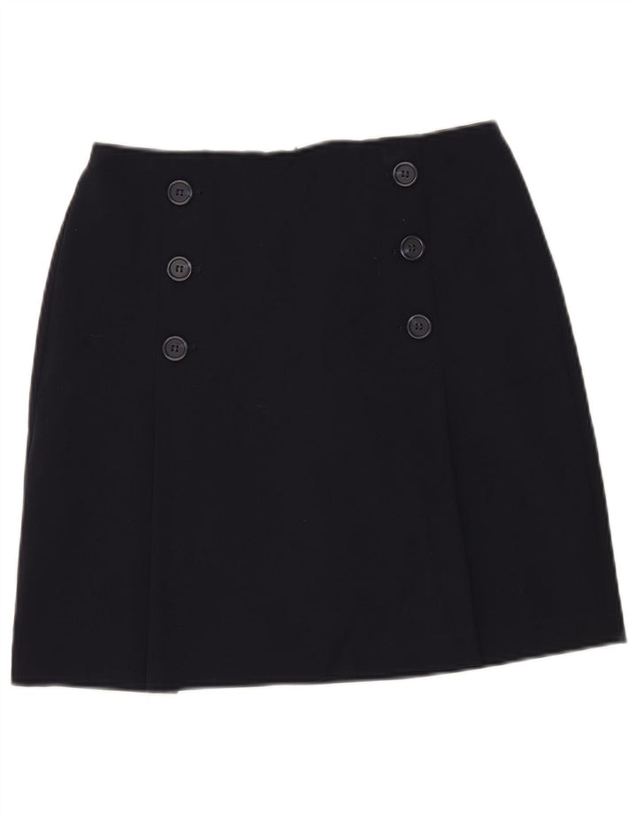 Marks & Spencer Dame Mini-nederdel UK 10 Small W29 Navy Blue Polyester
